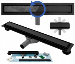 REA - Lineárne odtokový žľab Neo Pre 500 2v1 čierna (REA-G0999)