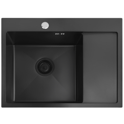 REA - Oceľový drez Fin Black (ZLE-06014)