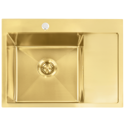 REA - Oceľový drez Fín BRUSH GOLD (ZLE-06013)