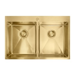 REA - Oceľový drez Joel BRUSH GOLD bez kuchynskej batérie (ZLE-06411)