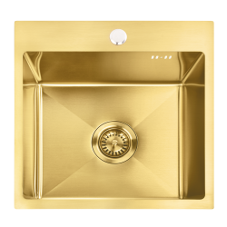 REA - Oceľový drez Leo 40 BRUSH GOLD (ZLE-06001)