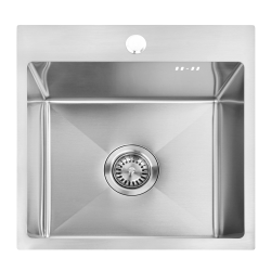 REA - Oceľový drez Leo 40 BRUSH NICKEL (ZLE-06000)