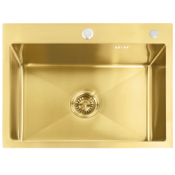 REA - Oceľový drez Liam BRUSH GOLD (ZLE-06007)