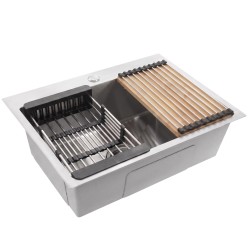 REA - Oceľový drez so sadou príslušenstva 3 ks Liam Brush Nickel (KPL-06036)