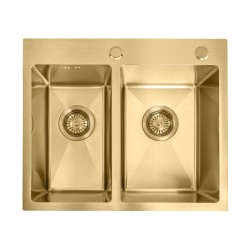 REA - Oceľový drez Toby BRUSH GOLD bez kuchynskej batérie (ZLE-06415)