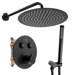 REA - Podomietková sprchová sada - matná čierna + BOX, TERMOSTAT (REA-P8549)