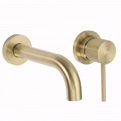 REA - Podomietková vaňová batéria Lungo Stripe Brush Gold (REA-B7431)