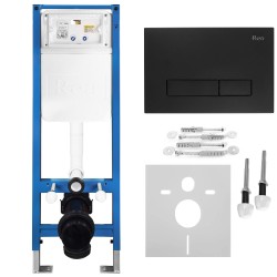 REA - Podomietkový Inštalačný Set Slim 024N pre WC s Tlačidlom HD Black (KPL-E1633)