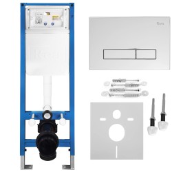 REA - Podomietkový Inštalačný Set Slim 024N pre WC s Tlačidlom HD Chrome (KPL-E1561)