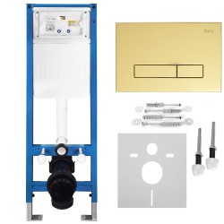 REA - Podomietkový Inštalačný Set Slim 024N pre WC s Tlačidlom HD Gold (KPL-E1560)