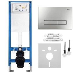 REA - Podomietkový Inštalačný Set Slim 024N pre WC s Tlačidlom HD Satin (KPL-E1635)