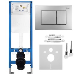 REA - Podomietkový Inštalačný Set Slim 024N pre WC s Tlačidlom J Satin (KPL-E1637)