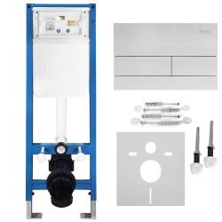 REA - Podomietkový Inštalačný Set Slim 024N pre WC s Tlačidlom T Brush Steel (KPL-E1057)