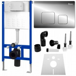REA - Podomietkový modul pre WC závesné misy s tlačidlom F Chrome (KPL-90010)