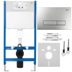 REA - Podomietkový WC systém K011A-Q + tlačidla I Brush Satin (KPL-E0635)