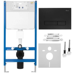 REA - Podomietkový WC systém K011A-Q + tlačidlá I HD Black (KPL-E0633)