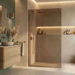 REA/S - Sprchová zástena Flexi Brown / Brush Copper 90 (KPL-K99573)