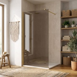 REA/S - Sprchová zástena Flexi Brown / Brush Gold 90 (KPL-K99373)