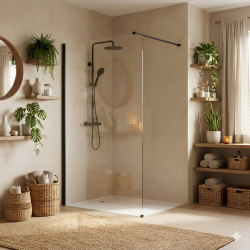 REA/S - Sprchová zástena Flexi Transparent / Black 100 (KPL-K99162)