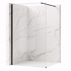 REA/S - Sprchová zástena Flexi Transparent / Black 80 (KPL-K99167)