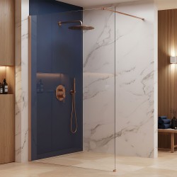 REA/S - Sprchová zástena Flexi Transparent / Brush Copper 100 (KPL-K99362)