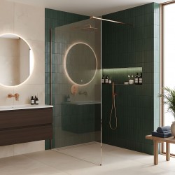 REA/S - Sprchová zástena Flexi Transparent / Brush Copper 90 (KPL-K99366)