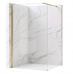 REA/S - Sprchová zástena Flexi Transparent / Brush Gold 100 (KPL-K99262)