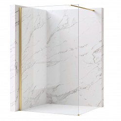 REA/S - Sprchová zástena Flexi Transparent / Brush Gold 80 (KPL-K99267)