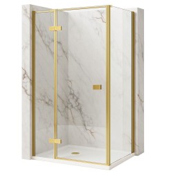 REA/S - Sprchovací kút Atlas 80x80 Brush Gold vľavo (KPL-K4372)