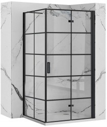 REA/S - Sprchovací kút Moliere dvere / stena 100x80 BLACK (MOLDS100080B)