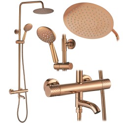 REA - Sprchová sada s termostatom LUNGO Diamond - Copper (REA-P5964)
