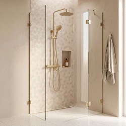 REA - Sprchová sada s termostatom LUNGO Diamond - Gold Brush (REA-P8923)