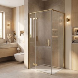 REA - Sprchovací kút Bruno 90x90 Brush Gold (REA-K3600)