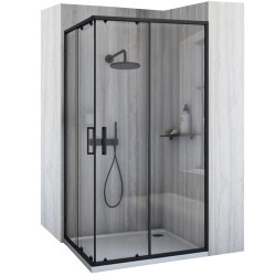 REA - Sprchovací kút City 80x100 Black Bez sprchovej vaničky (REA-K6449)