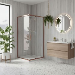 REA - Sprchovací kút City 80x80 Copper Brush Bez sprchovej vaničky (REA-K6982)