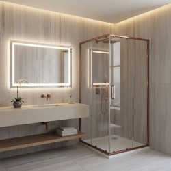 REA - Sprchovací kút City 90x90 Brush Copper Bez sprchovej vaničky (REA-K6984)