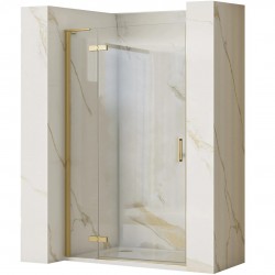 REA - Sprchové dvere 100 bez stenového profilu HUGO kartáčované zlato (REA-K8413)