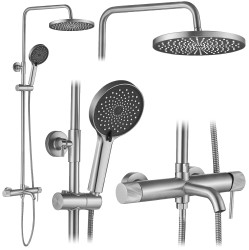REA - Sprchový set Lungo Stripe Brush Nickel (REA-P9491)