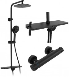 REA - Sprchový set s baterií 150mm Mike černá (REA-P0550)