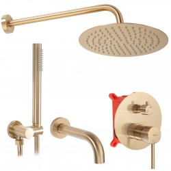 REA - Sprchový set s batériou 150mm Lungo kartáčované zlato + BOX (REA-P6609)