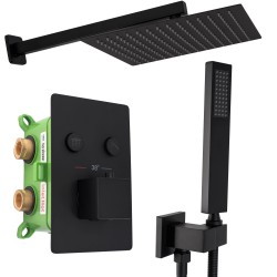 REA - Sprchový termostatický set FENIX DAVIS čierna z termostatom +BOX (REA-P6357)
