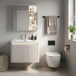 REA - Súprava kúpeľňového nábytku s umývadlom Sora DE07-60 Beige 60CM (REA-M0607)