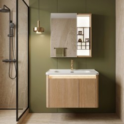 REA - Súprava kúpeľňového nábytku s umývadlom Sora DE07-70 Oak 70CM (REA-M0608)