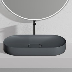 REA - Umývadlo IRIS 71 CM GREY MATT na dosku - konglomerát (REA-U4306)