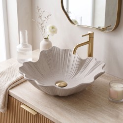 REA - Umývadlo na dosku Flower Beige (REA-U7888)