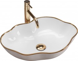 REA - Umývadlo na dosku Pearl Gold Edge (REA-U0696)