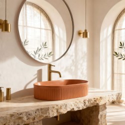 REA - Umývadlo na dosku Vanda Cinnamon Matt 49x31 (REA-U6377)