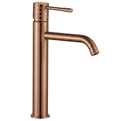 REA - Umývadlová batéria Lungo Diamond Brush Copper vysoká (REA-B9846)