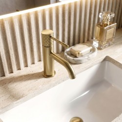 REA - Umývadlová batéria Lungo Diamond Brush Gold (REA-B9843)
