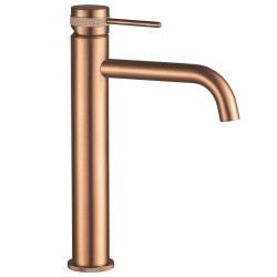 REA - Umývadlová batéria Lungo Grip - brúsené Copper, vysoká (REA-B8988)
